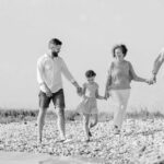 family on the beach